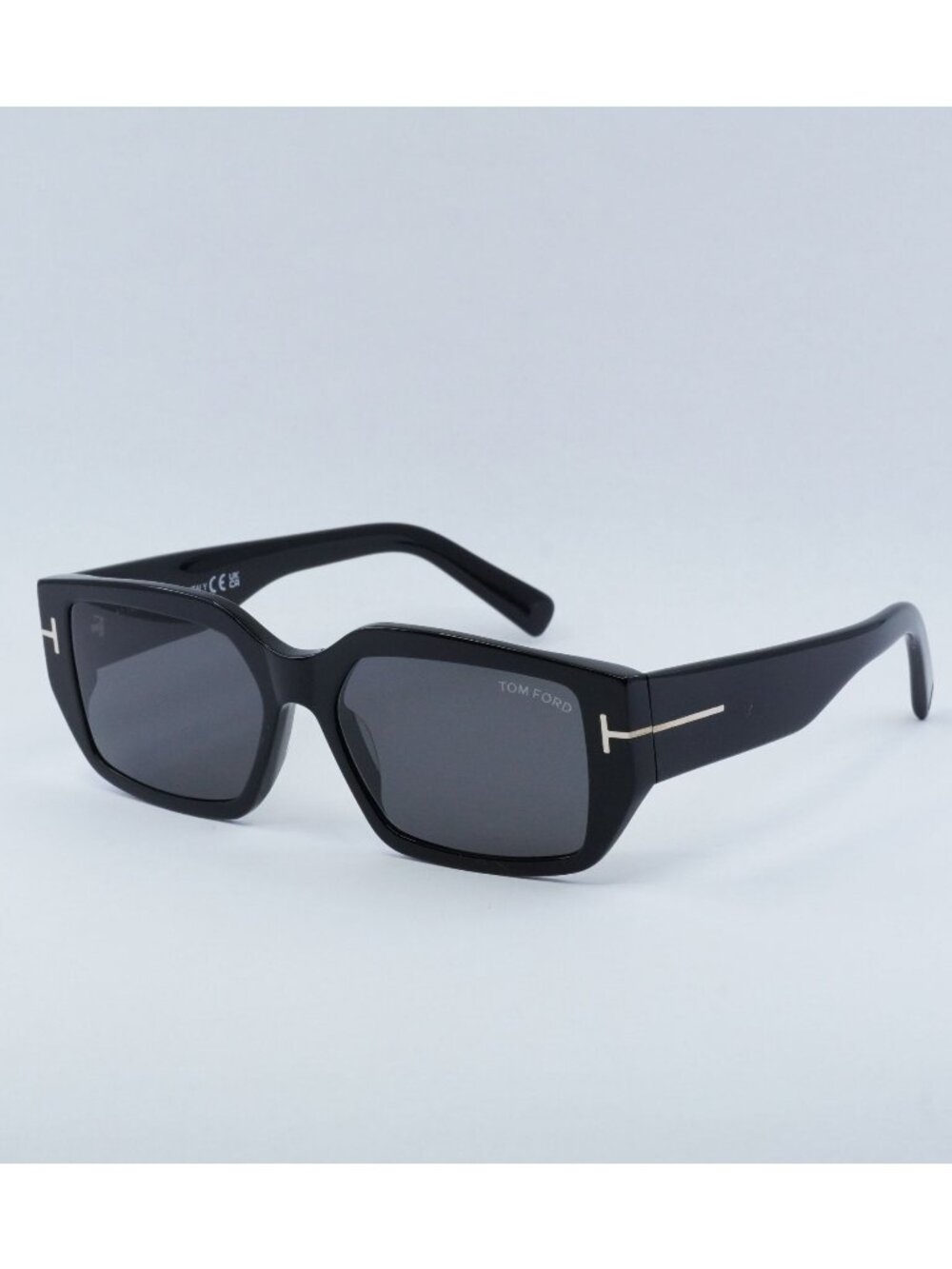 Tom Ford Silvano-02 FT0989 01A Sunglasses Black Square Frame, Smoke Lenses